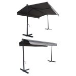 Store double pente frene sur pieds 3, 95 x 3 m - toile grise et structure grise