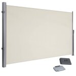 Store lat�ral 1, 6 x 3, 5 m brise - vue r�tractable paravent pare - soleil pour balcon patio terrasse ...