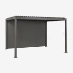 Store lat�ral pour pergola bioclimatique en aluminium avec lames druvia gris graphite xfe0e; 4 m