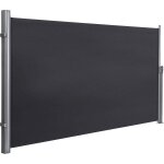 Store lat�ral r�tractable pour balcon pelouse, noir / 1, 8 x 3, 5 m / aluminium