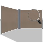 Store lat�ral vertical 180x600 cm, extensible lat�ral r�tractable marron avec poign�e, pour terrasse ...