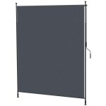 Store vertical r�glable avec manivelle - brise - vue - installation sans per�age - alu m�tal gris