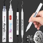 Stylo de peinture acrylique, 1 a 3 mm, double tte souple et dure, ensemble de marqueurs permanents impermabl ...