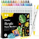 Stylos de peinture acrylique, 36 couleurs à double pointe (fine et pinceau) stylos acryliques - imperméables ... Stylos de peinture acrylique, 36 couleurs à double pointe (fine et pinceau) stylos acryliques - imperméables ...