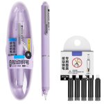 Stylo plume retractable a pointe fine, stylo a encre lissante multifonction, cadeau d'anniversaire( violet) ...