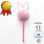 Stylo signature stylo gel cratif mignon oreille de lapin en peluche 0. 5 stylo  eau noir stylo papeterie ...