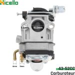 Subzonal - 15mm carburateur pour dbroussailleuse 52cc 43cc avec membranes joints et pompe d'amorage ...