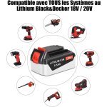 Subzonal - 18v 5, 5ah batterie de remplacement pour black decker 18v, batterie pour black et decker bl4018 ... Subzonal - 18v 5, 5ah batterie de remplacement pour black decker 18v, batterie pour black et decker bl4018 ...