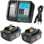 Subzonal - lot de 2 batteries de rechange li - ion bl1850b 18 v 5, 5 ah et 1 chargeur dc18rc kit de dmarrage ...