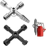 Subzonal - 2 cl� universelle multifonction 4 voies, cl� en croix avec t�tes triangle et carr�e outil ...