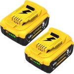 Subzonal - 2 x 18 v 5. 0 ah dcb184 batterie pour dewalt batterie 18 v 5. 0 ah dcb184 dcb180 dcb181 dcb182 ...