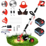 Subzonal - 21v debroussailleuse electrique sans fil, dbroussailleuse  batterie avec roues rglables, ...