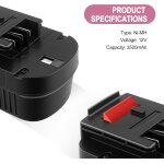 Subzonal - 3. 5ah ni - mh 12v batterie compatible avec black&decker 12v firestorm hpb12 fs120b fsb12 ... Subzonal - 3. 5ah ni - mh 12v batterie compatible avec black&decker 12v firestorm hpb12 fs120b fsb12 ...