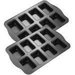 Subzonal - lot de 8 mini moules a pain en acier carbone anti - adhésif pour la cuisson au four, gris Subzonal - lot de 8 mini moules a pain en acier carbone anti - adhésif pour la cuisson au four, gris