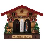 Subzonal - barom�tre mural en bois : thermom�tre et hygrom�tre pour l'int�rieur et l'ext�rieur, id�al ...