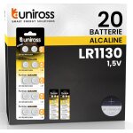 Subzonal - batterie ag10 lr1130 lr54 1, 5 v piles alcalines  bouton ¿ 2 ampoules de 10 piles