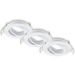 Subzonal - briloner - set de 3 spots led encastrables 230v plats, orientables, gu10, max. 7w, led, spots ...