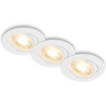 Subzonal - briloner - set de 3 spots led encastrables 230v plats, orientables, lumière blanche chaude, ... Subzonal - briloner - set de 3 spots led encastrables 230v plats, orientables, lumière blanche chaude, ...