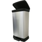 Subzonal - curver poubelle rectangulaire  pdale decobin 50l - fermeture douce - aspect mtal - pour ...