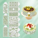 Subzonal - ensemble de 10 pochoirs pour gâteaux réutilisables, pochoirs réutilisables en forme de fleur, ... Subzonal - ensemble de 10 pochoirs pour gâteaux réutilisables, pochoirs réutilisables en forme de fleur, ...