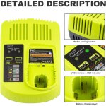 Subzonal - labtec rb18l50 batterie de remplacement pour ryobi 18v 5ah - 2 packs avec chargeur double ...