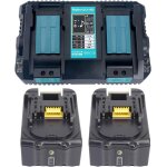 Subzonal - pour makita dc18rd double chargeur rapide et 2 batteries pour makita bl1850b bl1830 dc18ra ...