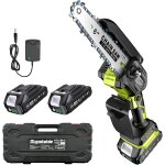 Subzonal - mini tronconneuse  batterie 6 pouces, elagueuse sans fil pour branches et jardin, 2 batteries ...
