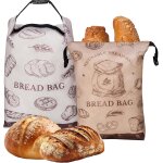 Subzonal - nihome lot de 2 sacs de rangement rutilisables  fermeture clair pour pain fait maison, ...