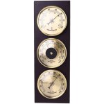 Subzonal - station m�t�o analogique 3 en 1 avec barom�tre, thermom�tre et hygrom�tre, socle en bois, ...