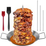 Subzonal - support vertical pour brochettes a kebab en acier inoxydable, avec 2 brosses et 3 tailles ...