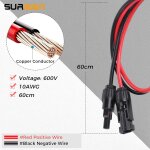 Subzonal - surieen anderson fiche solaire vers cble de connecteur 50 a, fiche 10 awg pour cble de panneau ...