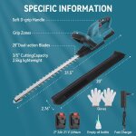 Subzonal - taille - haies sans fil 20v: 510mm taille haie electrique avec batterie 2 x 2ah et chargeur ...