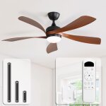 Subzonal - ventilateur plafond avec lumiere et telecommande, 132 cm dimmable lampe ventilateur plafond ...
