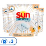 Sun - lot 3x28 capsules lave - vaisselle optimum pure tout - en - 1 savon de marseille efficace en 1 ...