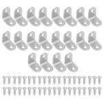 Support d'angle en l en acier inoxydable, 20 pièces, kit de jeu de vis pour armoire, bibliothèque Support d'angle en l en acier inoxydable, 20 pièces, kit de jeu de vis pour armoire, bibliothèque