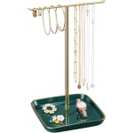 Support a bijoux avec base en cramique : 30, 5 cm de haut, support de rangement pour colliers, bracelets, ...