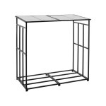 Support a bois de chauffage int�rieur - duoku - porte - b�ches incurv� 450 x 315 x 415 mm - avec sac ...