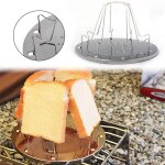 Support de camping pliable en acier inoxydable, 4 tranches, grille - pain portable pour cuisini�re a ...
