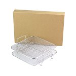 Support de friteuse a air carré a deux couches, support d'accessoires de déshydrateur en acier inoxydable, ... Support de friteuse a air carré a deux couches, support d'accessoires de déshydrateur en acier inoxydable, ...