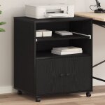 Support d'imprimante vidaxl avec roulettes chêne noir 60x48x74 cm Support d'imprimante vidaxl avec roulettes chêne noir 60x48x74 cm