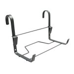 Support jardini�re crochet fer plat anthracite - 35x14 cm - acier epoxy