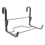 Support jardini�re crochet fer plat anthracite - 35x18 cm - acier epoxy