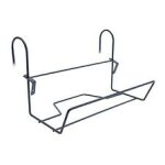 Support jardinire crochet fer rond anthracite - 35x14 cm - acier epoxy