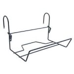 Support jardini�re crochet fer rond anthracite - 35x18 cm - acier epoxy