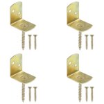 Supports de panneau de clture 4 pcs forme en l mtal galvanis