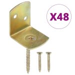 Supports de panneau de clture 48pcs forme en l mtal galvanis