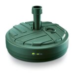 Support de parasol plastique ronde, pour jardin, terrasse, plage, socle vert, soit etre rempli par sable, ...