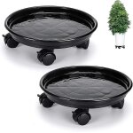 Support pour plantes 2 pices 30 cm, chariot  roulettes avec frein, roulettes en plastique pour jardinires ...