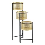 Support de plante (a 3 cache - pots) pliable noir laiton helloshop26 03 0007682 Support de plante (a 3 cache - pots) pliable noir laiton helloshop26 03 0007682