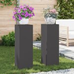 Supports de plantes d'ext�rieur vidaxl pilier 2 pcs noir 24x24x75 cm acier